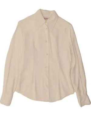 City Exploration STEFANEL Womens Shirt Blouse UK 10 Small White Rayon