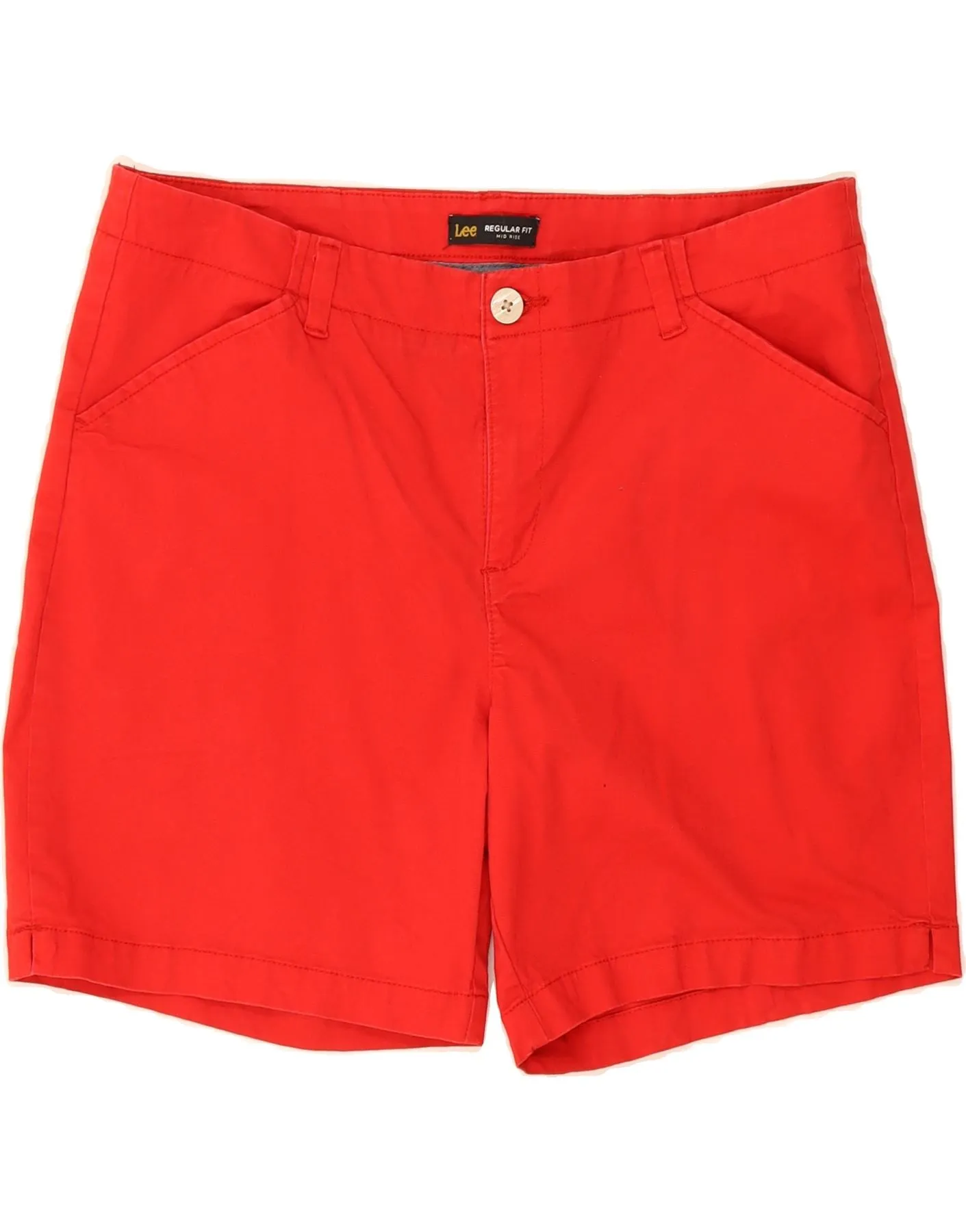 Breathable Underarm Vents Edgy style LEE Womens Mid Rise Regular Fit Casual Shorts US 14 XL W38 Red Cotton