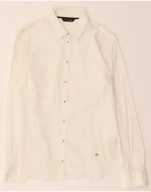 MASSIMO DUTTI Womens Shirt EU 38 Small White Cotton Spring Trend