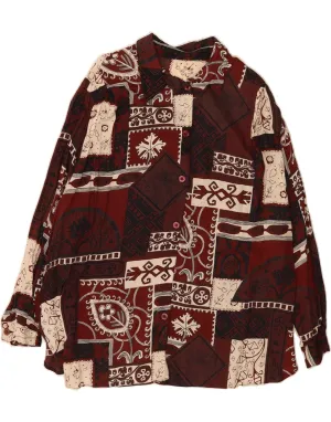 Lightweight Feel VINTAGE Womens Shirt Blouse UK 18 XL Maroon Patchwork