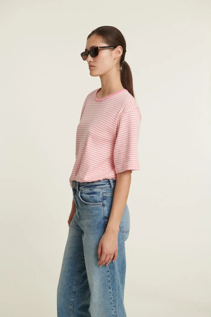 Silma SS Tee - Conch shell / birch cotton material Thermal Regulation Fabric