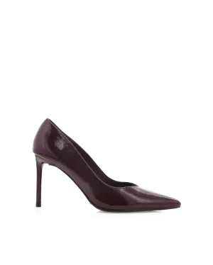 FABIOLA - MULBERRY CRINKLE PATENT Good Traction Open Back Heels