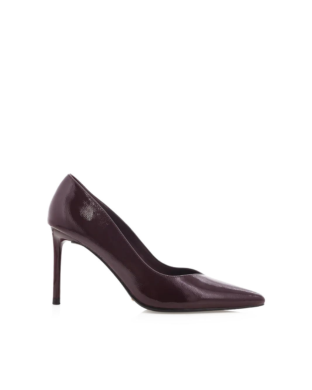 FABIOLA - MULBERRY CRINKLE PATENT Good Traction Open Back Heels