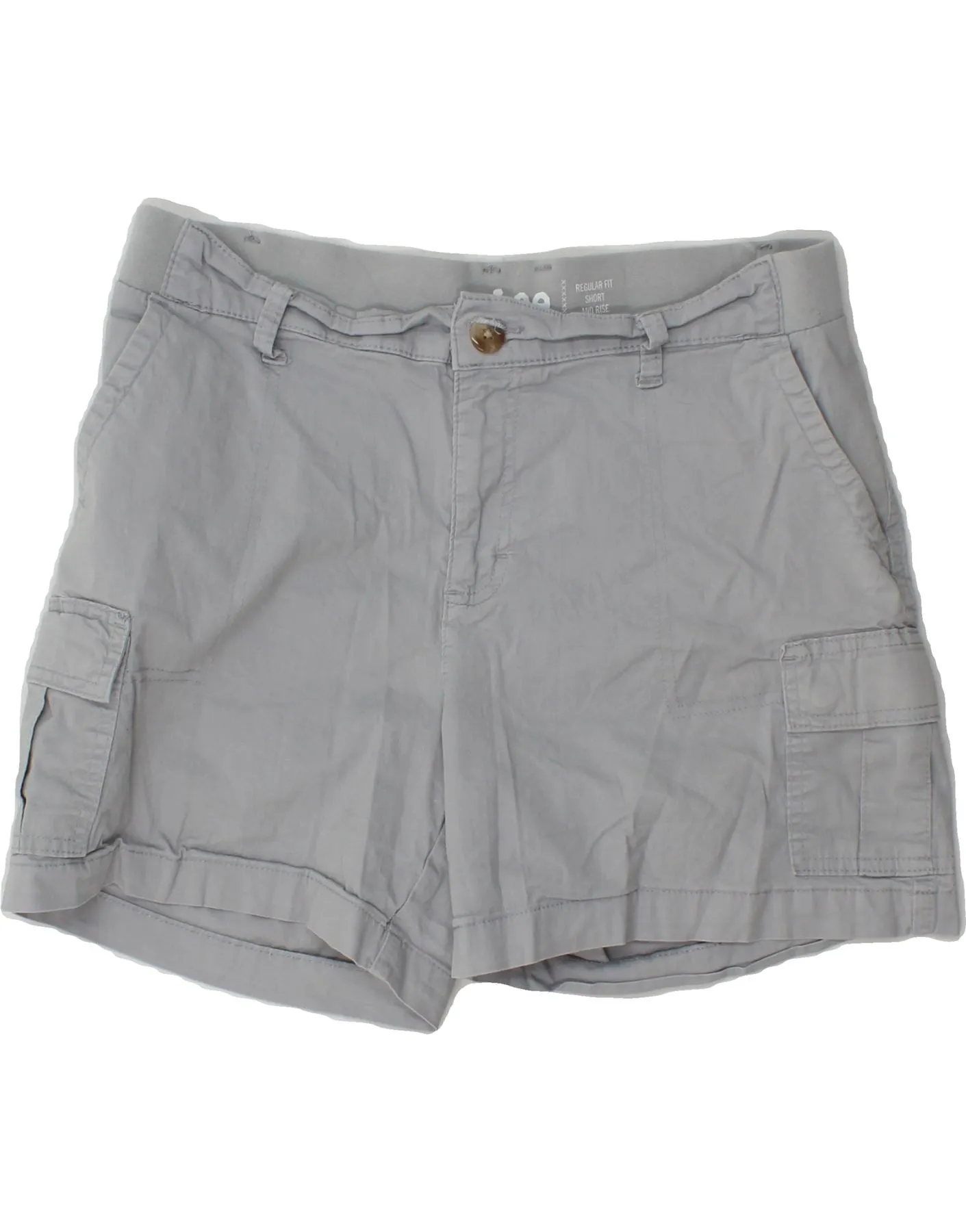 Bamboo Fiber Blend LEE Womens Mid Rise Regular Fit Cargo Shorts US 12 Large W32  Grey Cotton