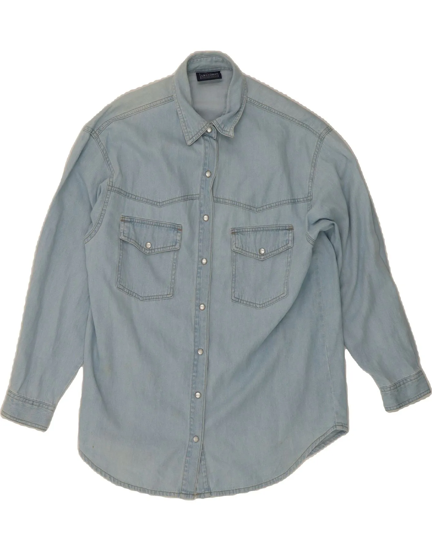 Classy Detail Gradient effect ARIZONA Womens Denim Shirt UK 16 Large Blue Cotton