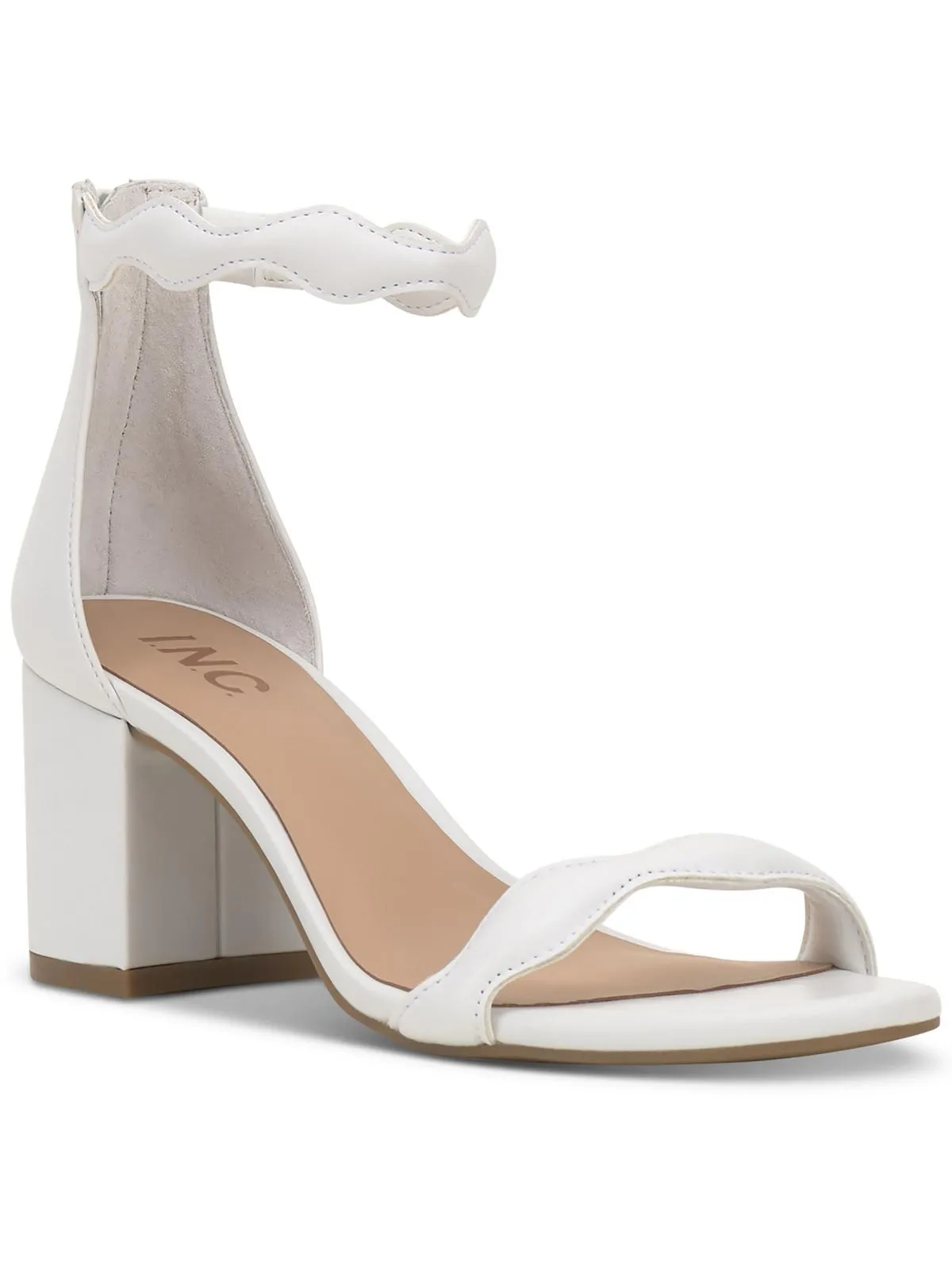 Bright Mood Mood Booster Sollisa Womens Faux Leather Scalloped Heels