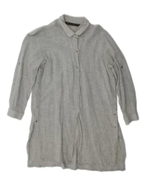 ZARA Womens Shirt Dress UK 14 Medium Grey Festive Look