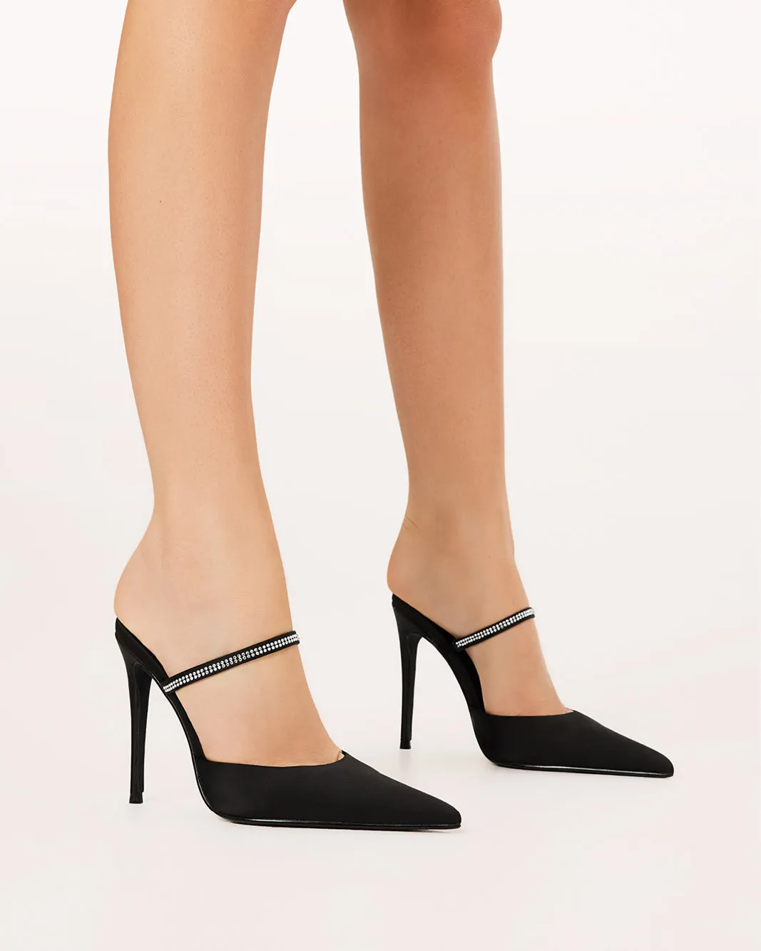 GIANELLA - BLACK SATIN Travel Heels