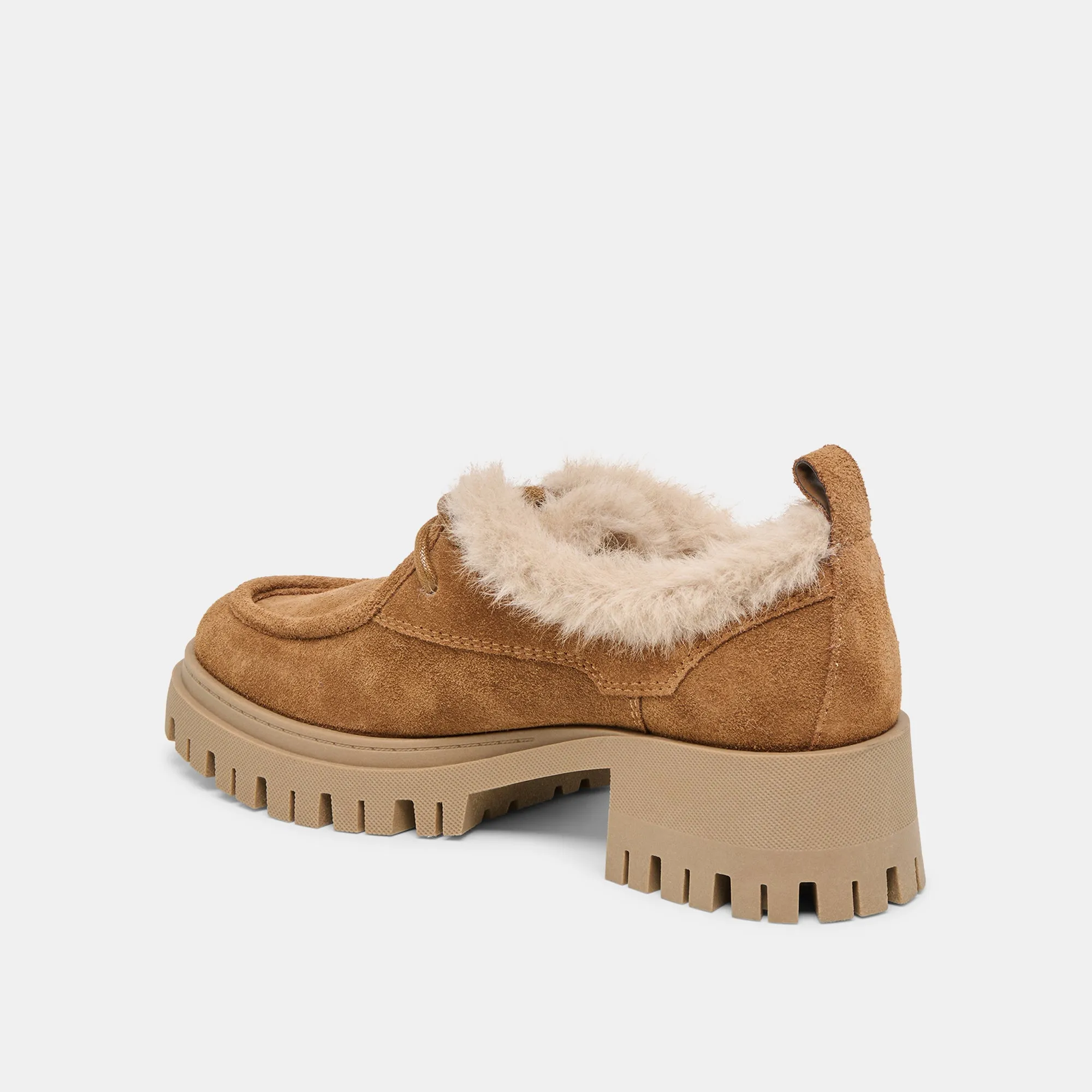 MILZA PLUSH LOAFERS LT BROWN SUEDE Urban View Strap