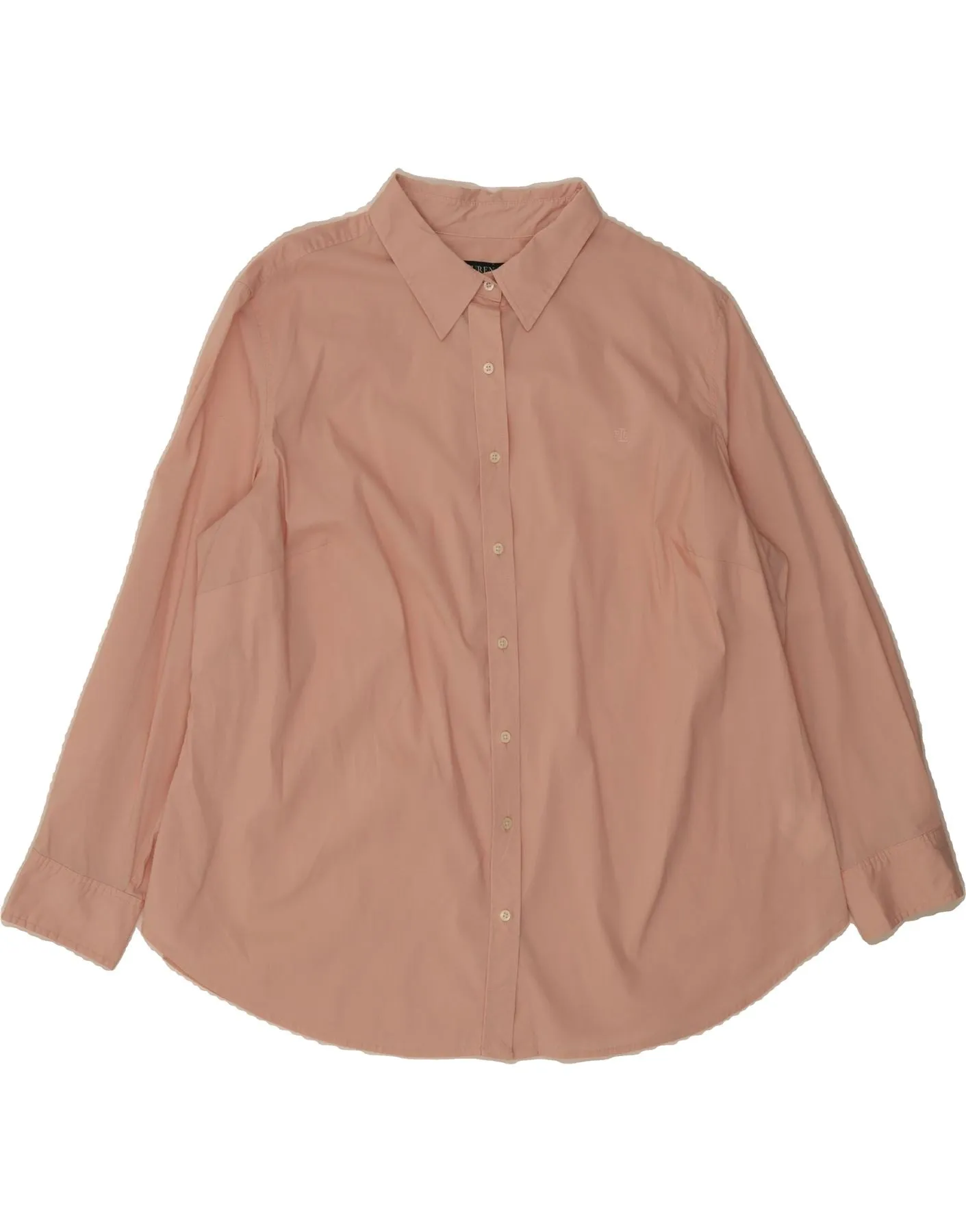 Eco Friendly Dye Non Static Finish RALPH LAUREN Womens Shirt UK 22 3XL Pink Cotton