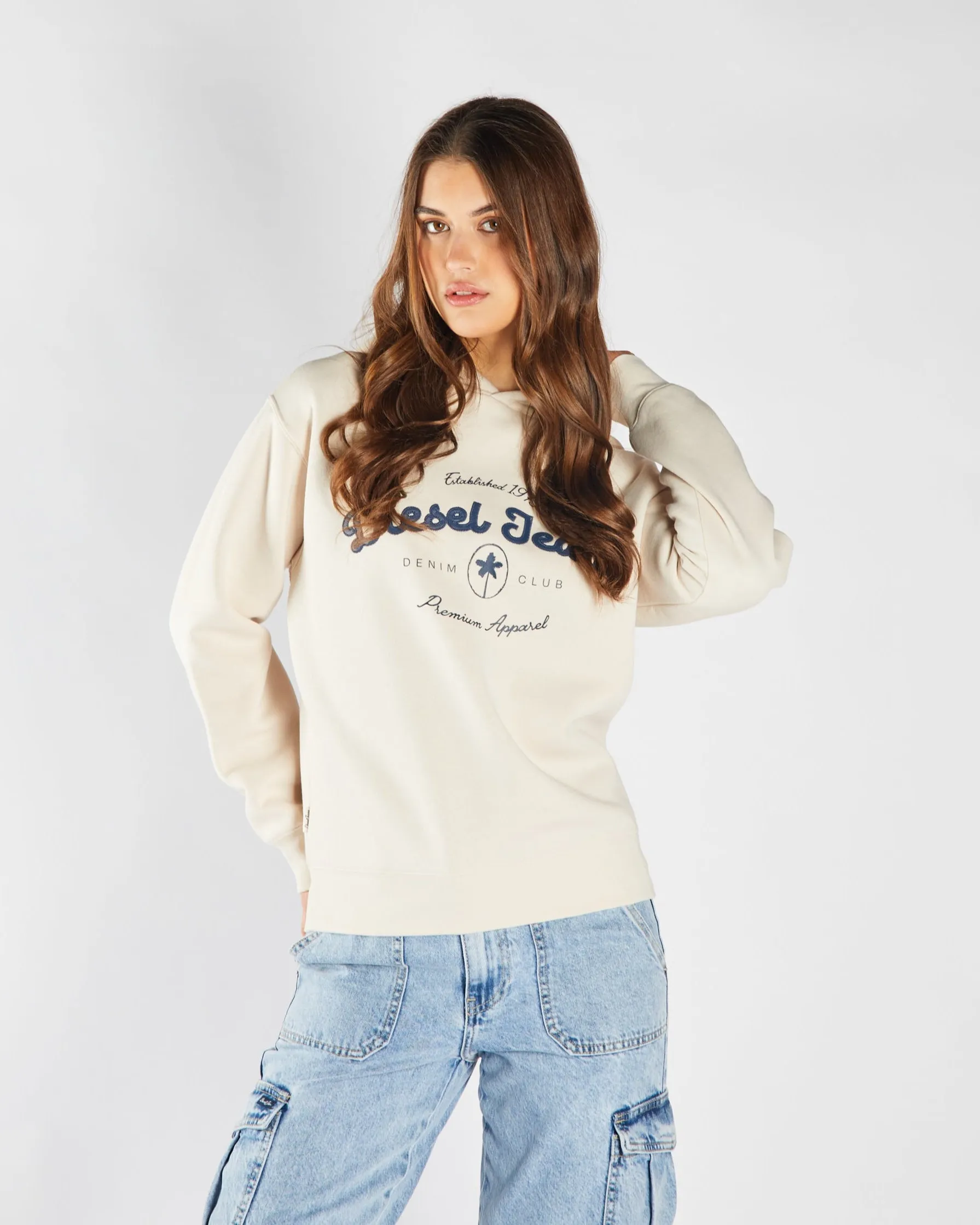 Comfort Apparel side pocket Ferna Hood Stone White