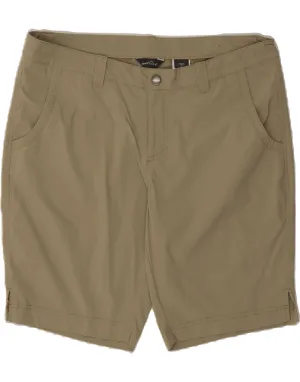 EDDIE BAUER Womens Casual Shorts US 14 XL W36  Khaki Nylon Glossy Texture