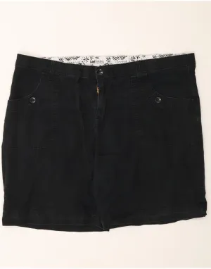 LEE Womens Casual Shorts US 24 4XL W48 Black Cotton Breathable Material