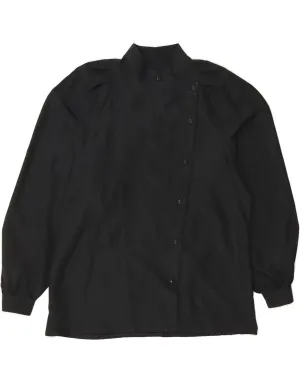 VINTAGE Womens Shirt Blouse UK 16 Large Black Breathable Lining