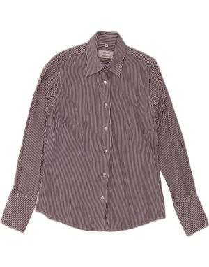VINTAGE Womens Shirt EU 38 Medium Purple Pinstripe Cotton Anti Pilling Surface