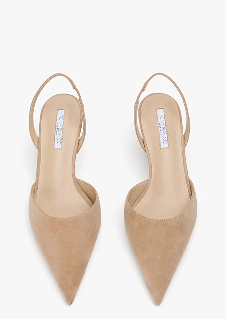 Open Heel Shoes Juliette Wheat Suede