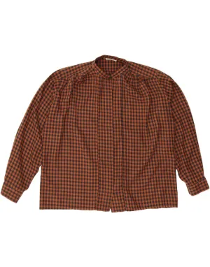Pocket Detail Plus Size Fit CACHAREL Womens Shirt Blouse UK 18 XL Brown Gingham