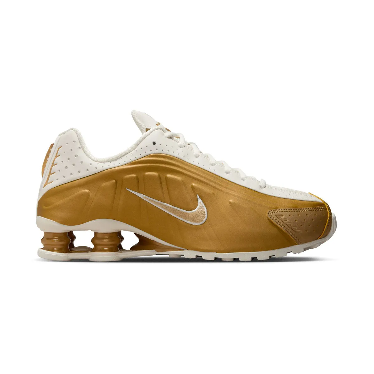 Sustainable Lining soft - touch - comfortability shoes Nike Shox R4 'Metallic Gold' Women's Shoes
