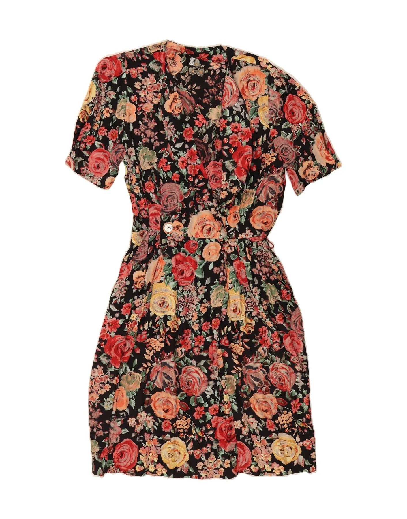 No Bulk Layering System VINTAGE Womens Shirt Dress UK 14 Medium  Multicoloured Floral