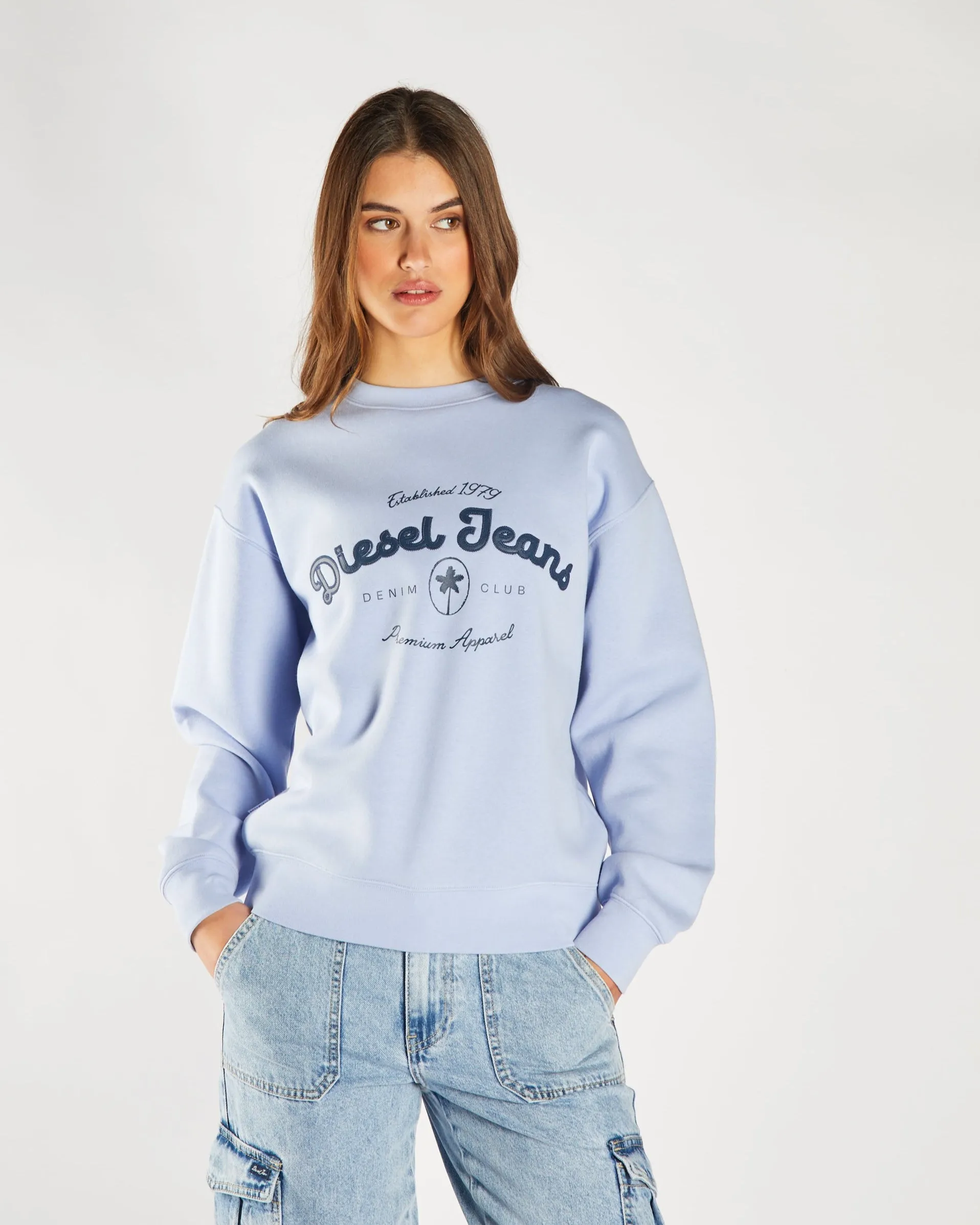 product designer prestige product herringbone texture Flossy Sweatshirt Pale Periwinkle