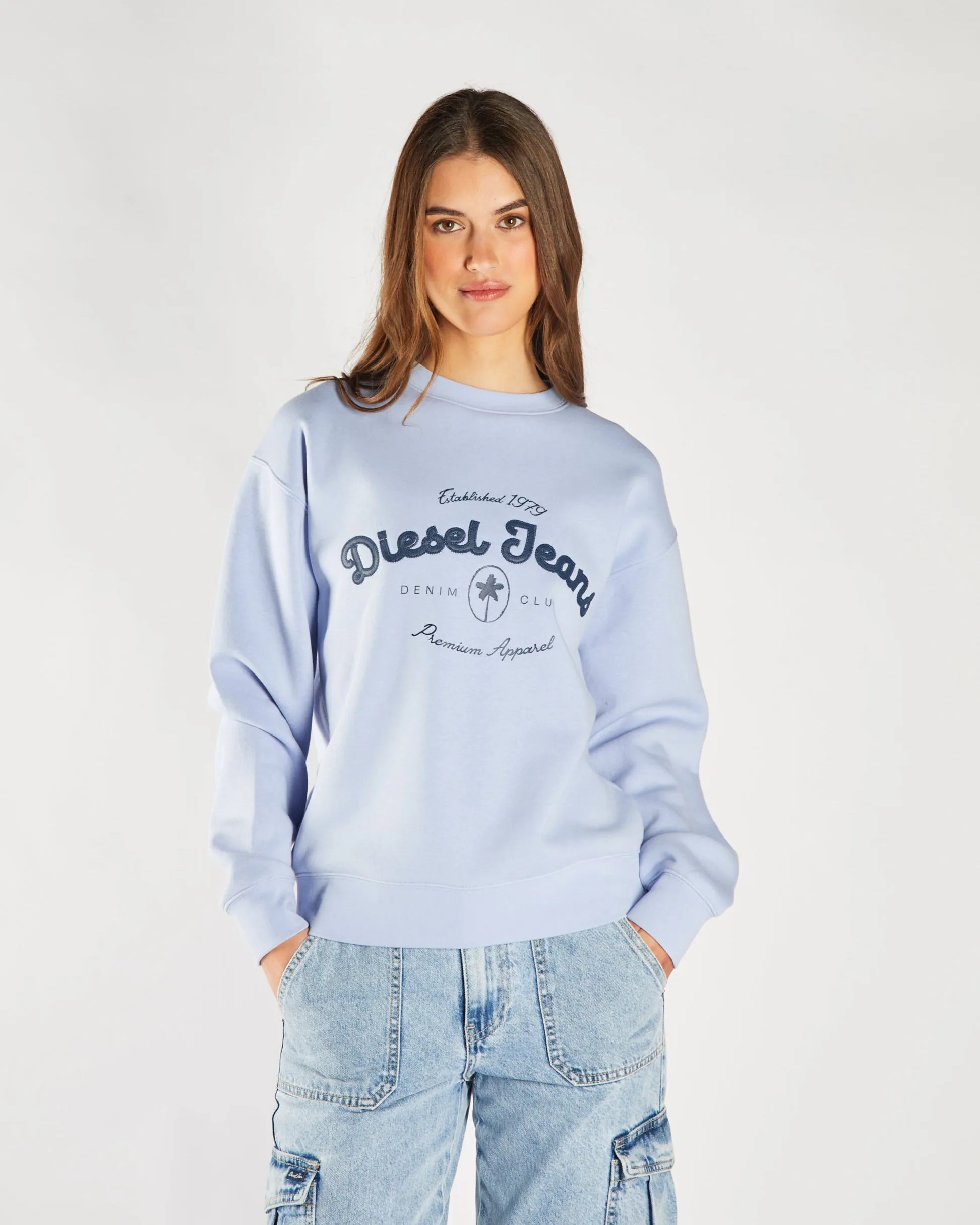 Daily Minimal Breathable fabric Flossy Sweatshirt Pale Periwinkle