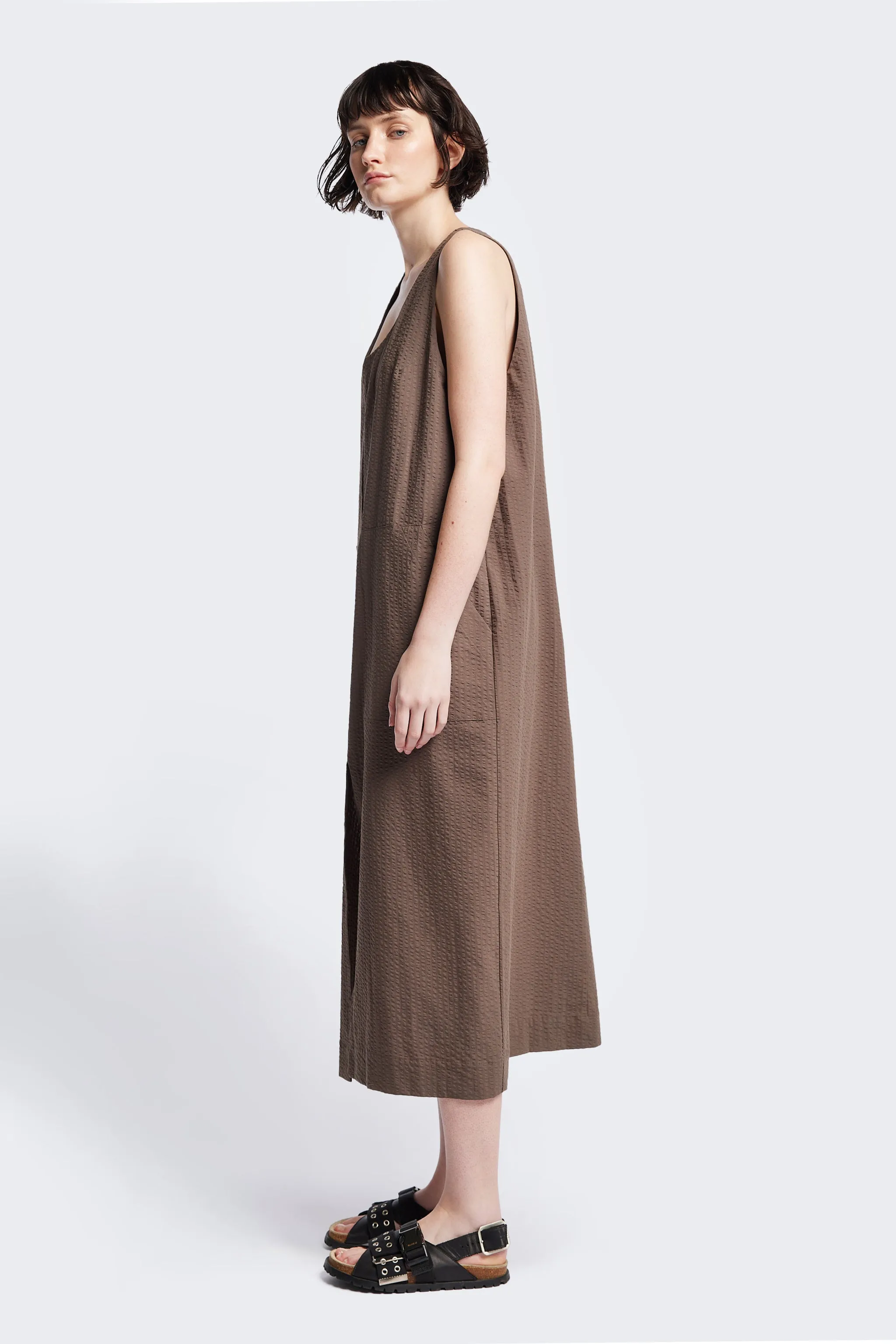 Forces Pinafore Dress Brown Travel Essential