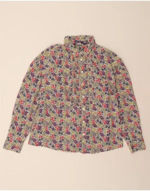 Wardrobe Must-Have Seamless Sides VINTAGE Womens Shirt UK 18 XL Multicoloured Floral Cotton