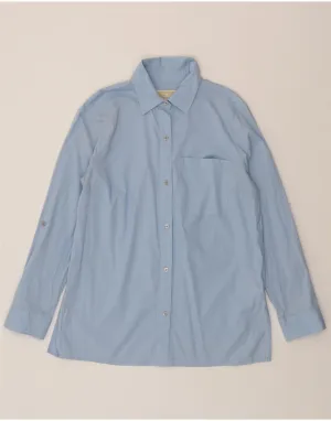 MICHAEL KORS Womens Shirt UK 14 Medium Blue Cotton Gym Appropriate