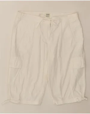 IZOD Womens Bermuda Cargo Shorts US 14 XL W36  White Cotton natural fiber
