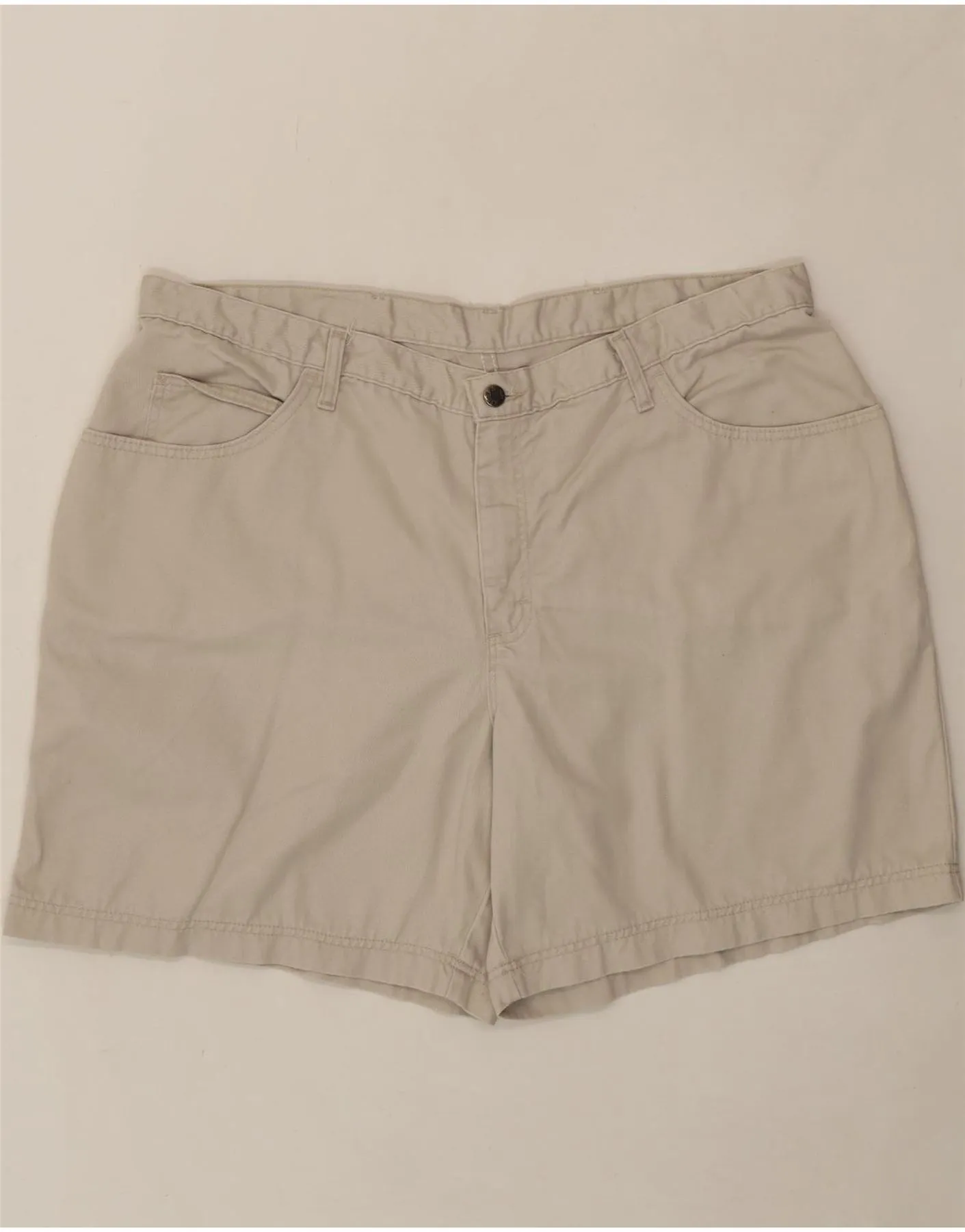 LEE Womens Riders Casual Shorts US 22 3XL W44  Beige Cotton Year-Round Wear Trend-Driven