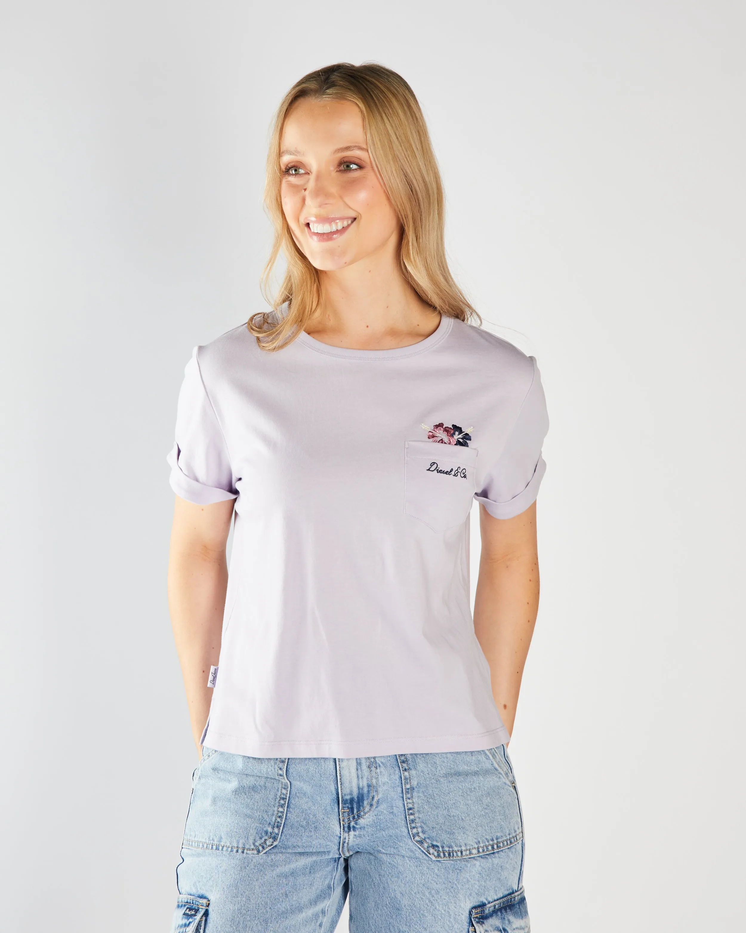 Weekend Smart Look Comfy Stretch Wear Freesia Tee Thistle