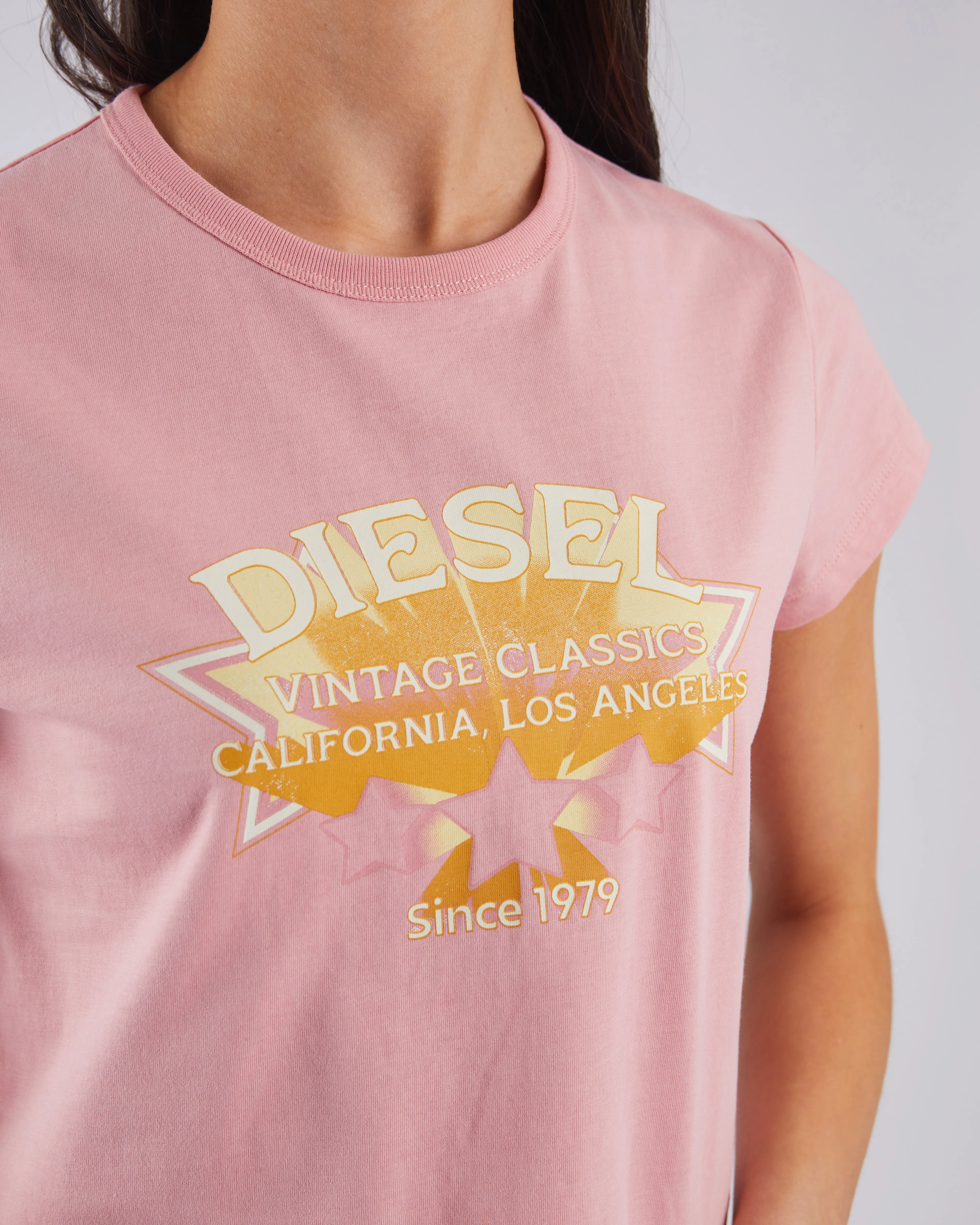 Elvina Tee Blush Heat Transfer Printing Comfort and Breathable