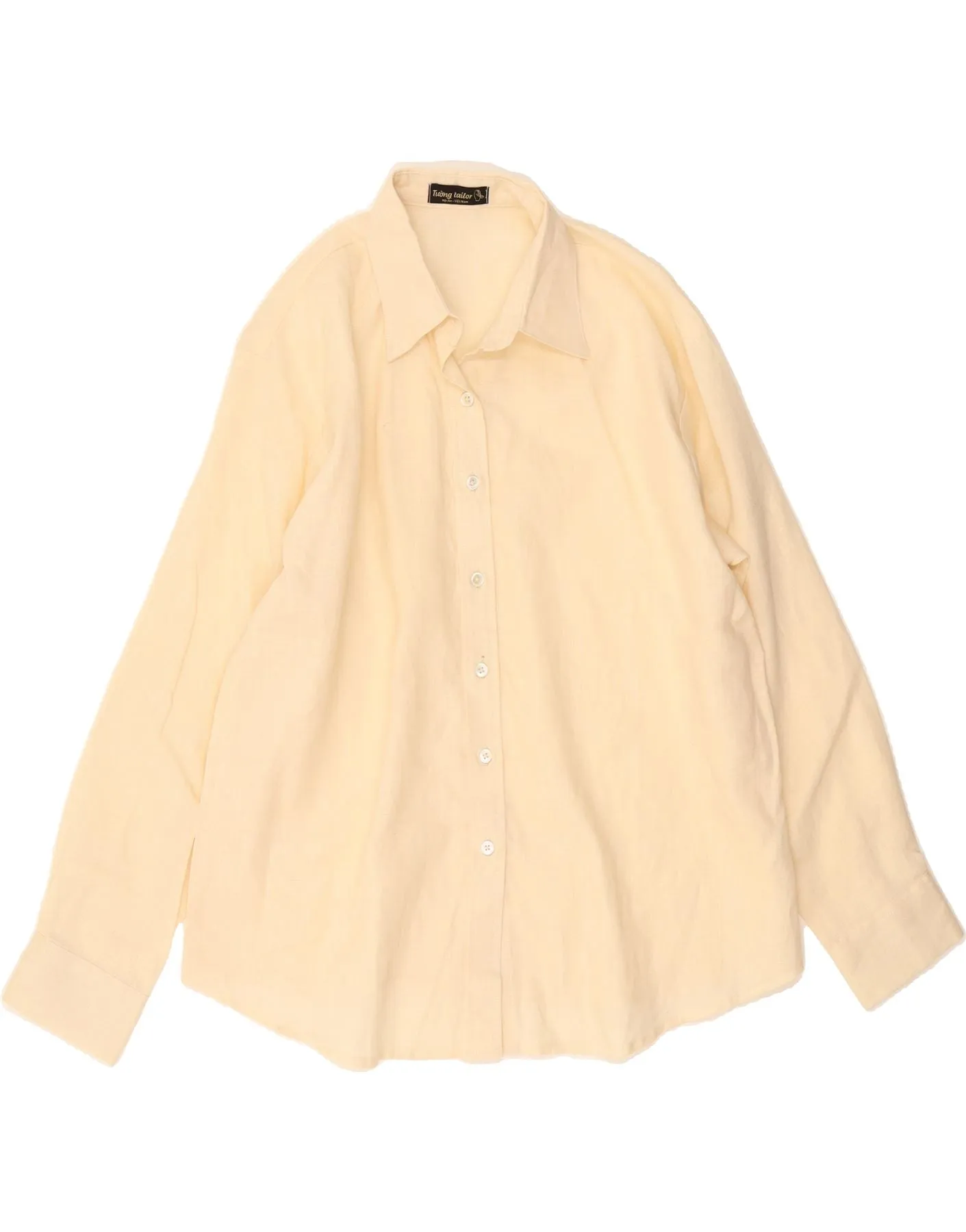 VINTAGE Womens Shirt UK 18 XL Beige Wrinkle Resistant Material