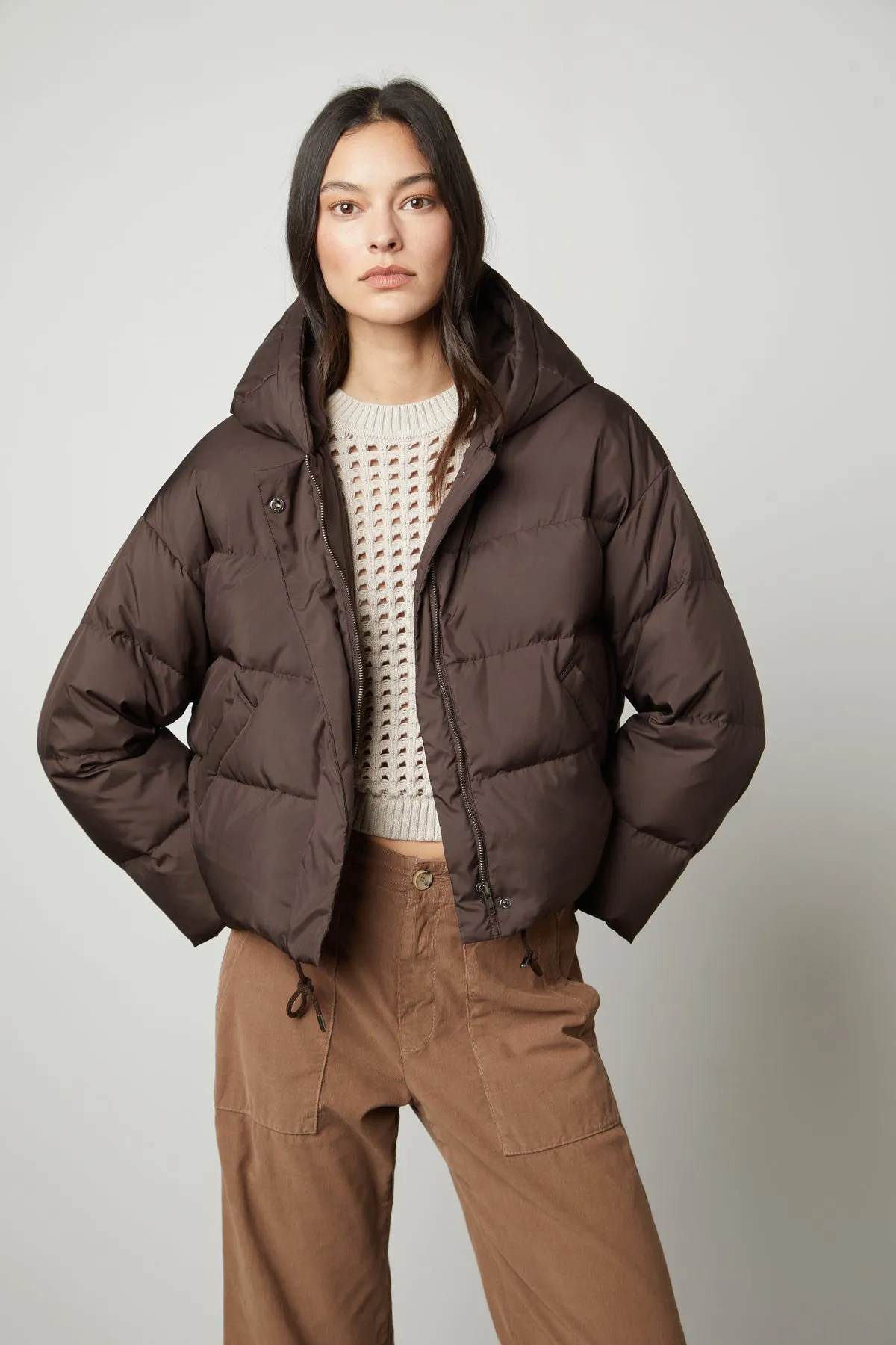 Tagless Neckline Design RAYLIN CROPPED PUFFER JACKET