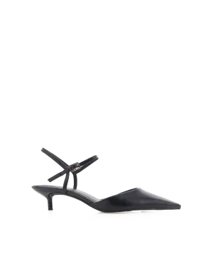 Silky Detail Classic Wedding Heels IYRA - BLACK SHINE