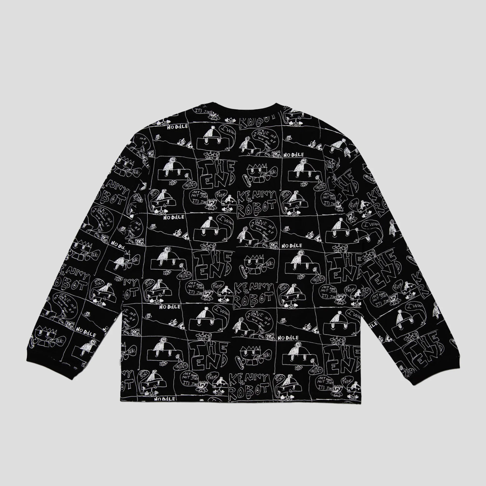 Hoddle Quiet Joe Long-Sleeve Tee - Black / White Luxury exclusivity Comfort Wear Fit