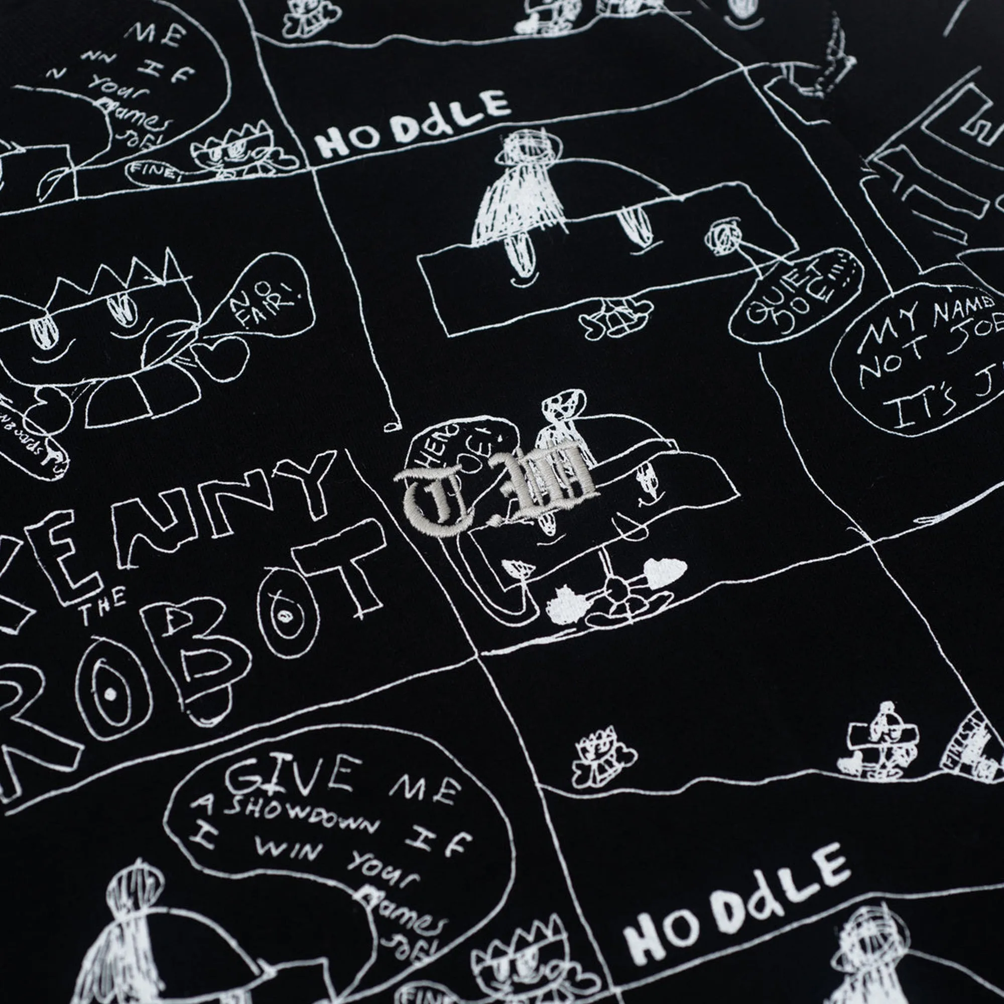 Hoddle Quiet Joe Long-Sleeve Tee - Black / White Boat Neck