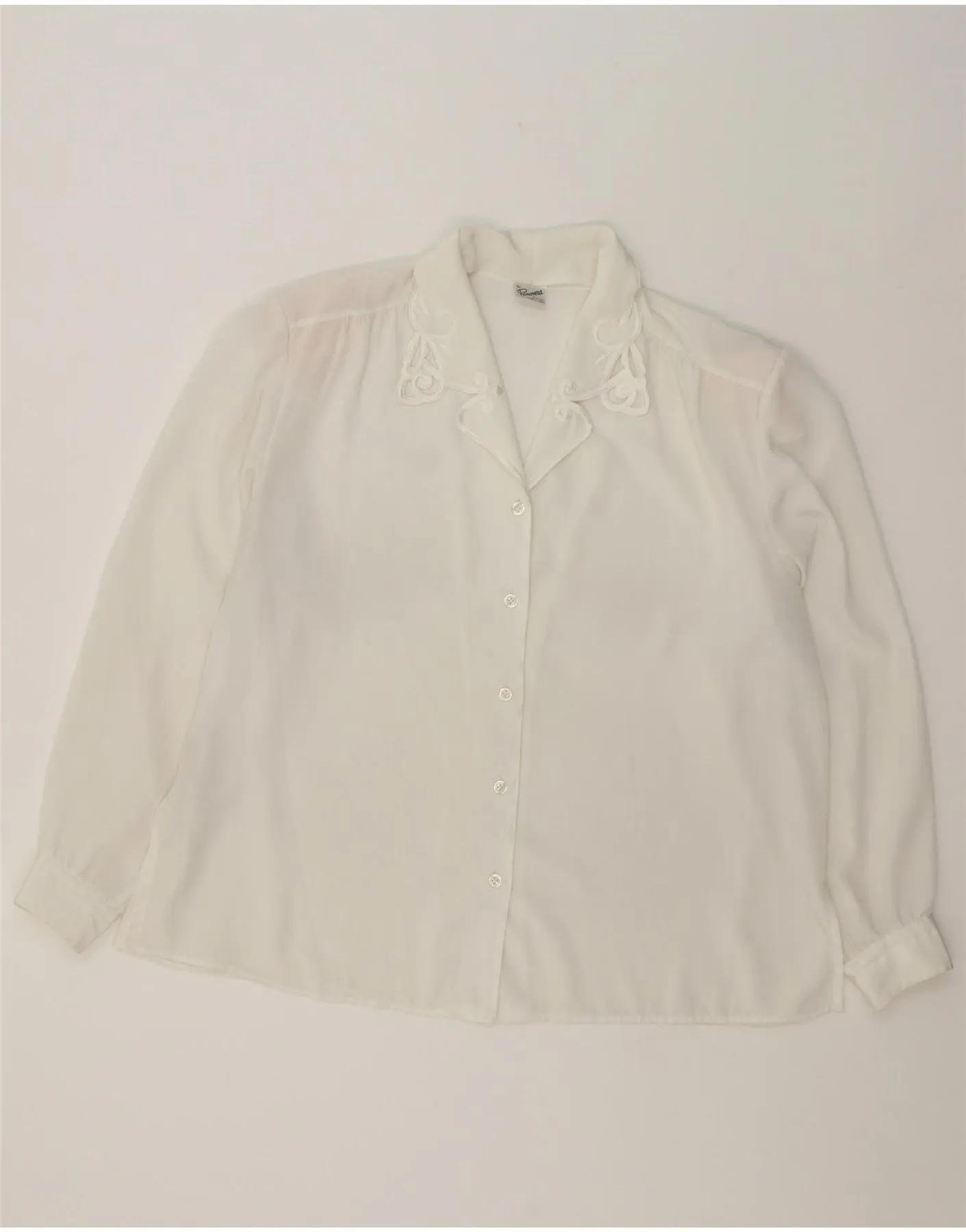 PRIMAVERA FIRENZE Womens Shirt Blouse IT 51 XL White Polyester Weekend Casual