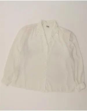 PRIMAVERA FIRENZE Womens Shirt Blouse IT 51 XL White Polyester Weekend Casual