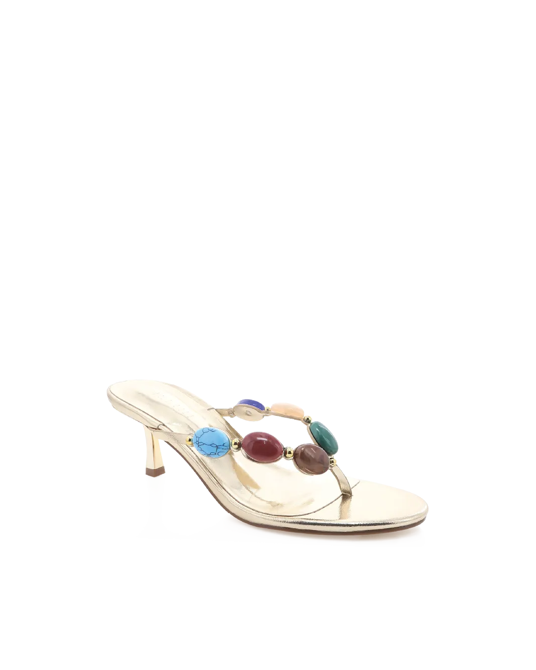 Sleek Heeled Sandals Chic Sandals for Day GEMA - GOLD METALLIC MULTI