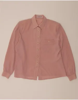 Polished Look Ruffle Edge RENATO BALESTRA Womens Shirt Blouse IT 48 XL Pink Polyester