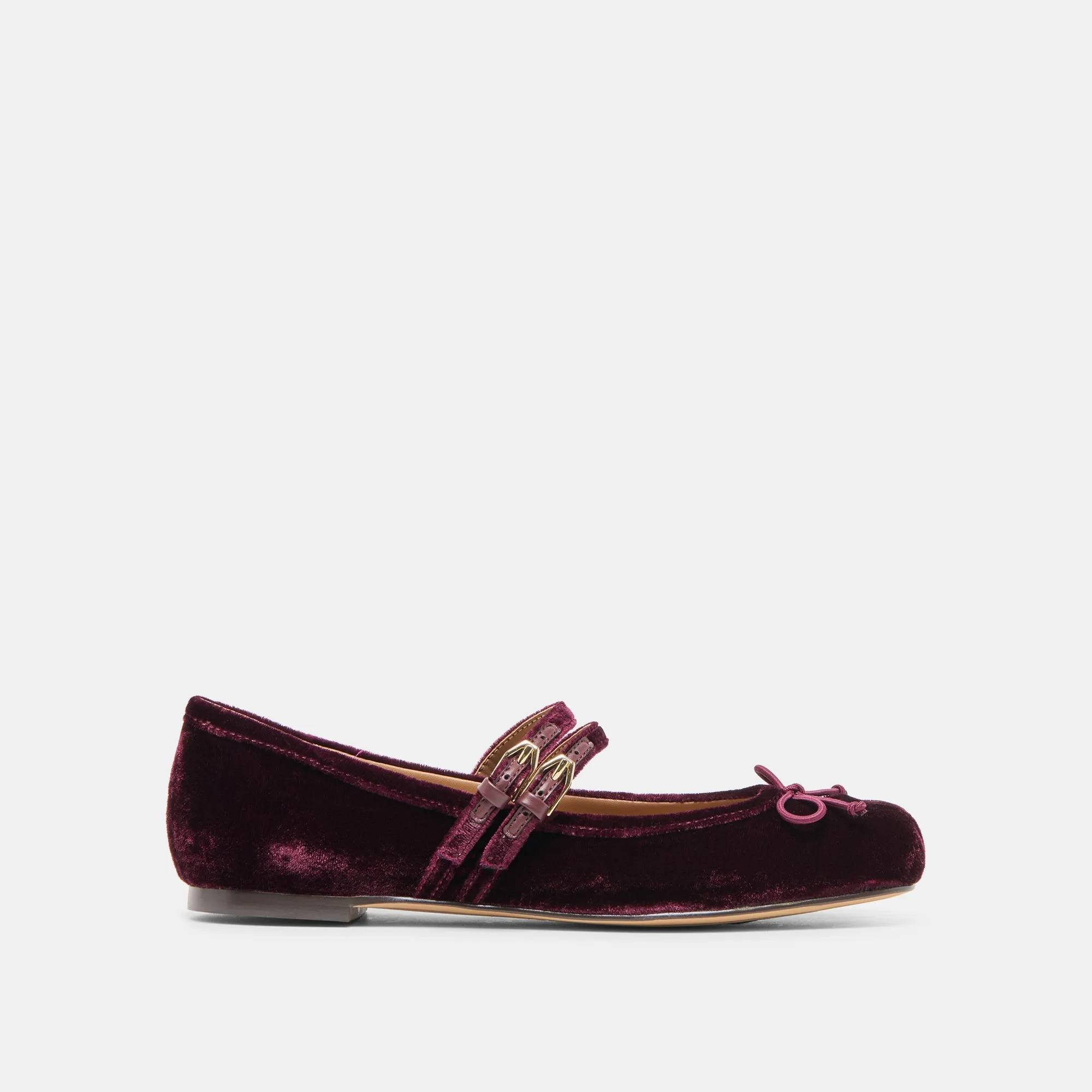 Slip Resistant Trek Easy GIBSEN BALLET FLATS BURGUNDY VELVET