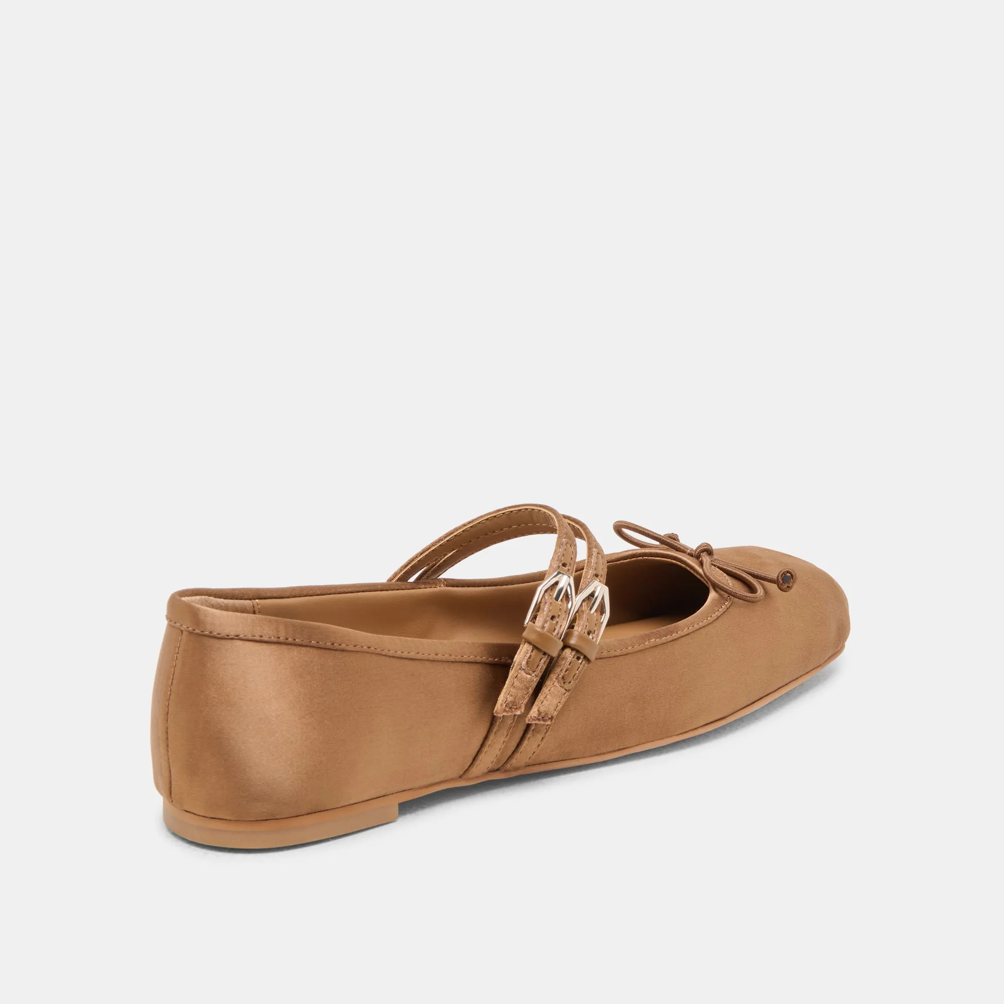GIBSEN BALLET FLATS MID BROWN SATIN Arch Care