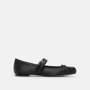 Style Ready Footwear Durable Flats GIBSEN BALLET FLATS ONYX SATIN