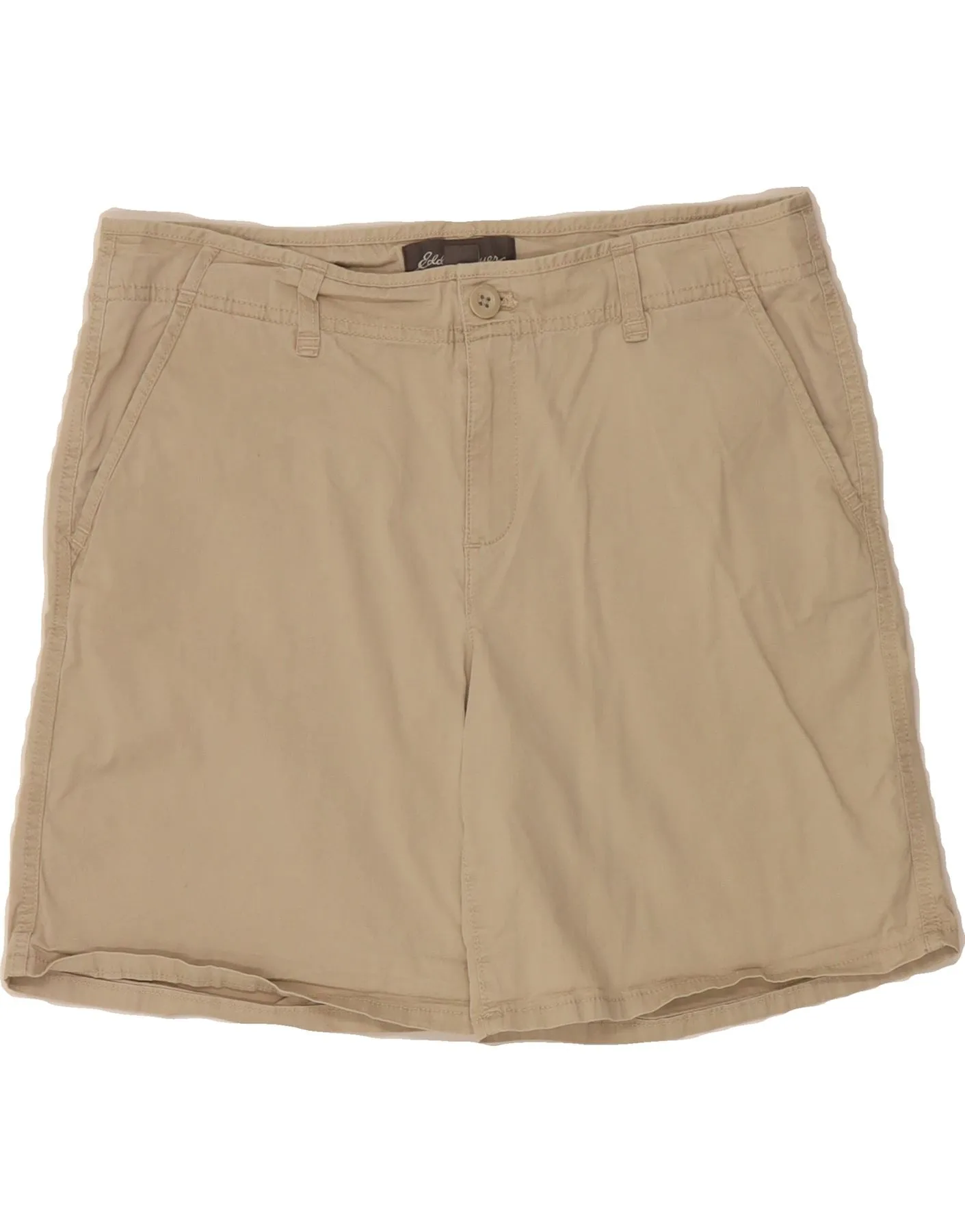 EDDIE BAUER Womens Chino Shorts US 8 Medium W34  Beige Cotton Reinforced Hems Outdoor Gear