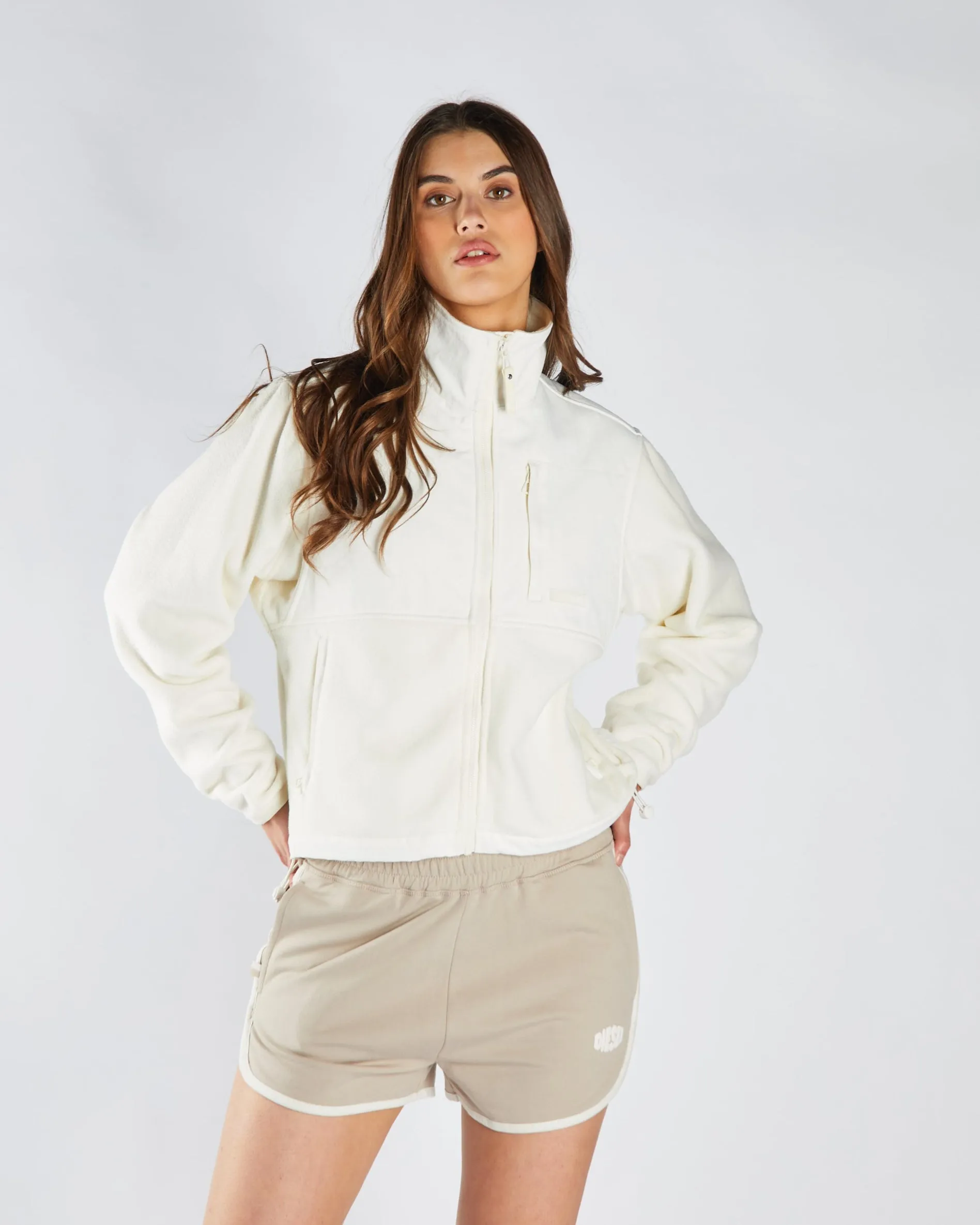 Festival wear Gilly Fleece Hybrid Jacket Soft Ivory