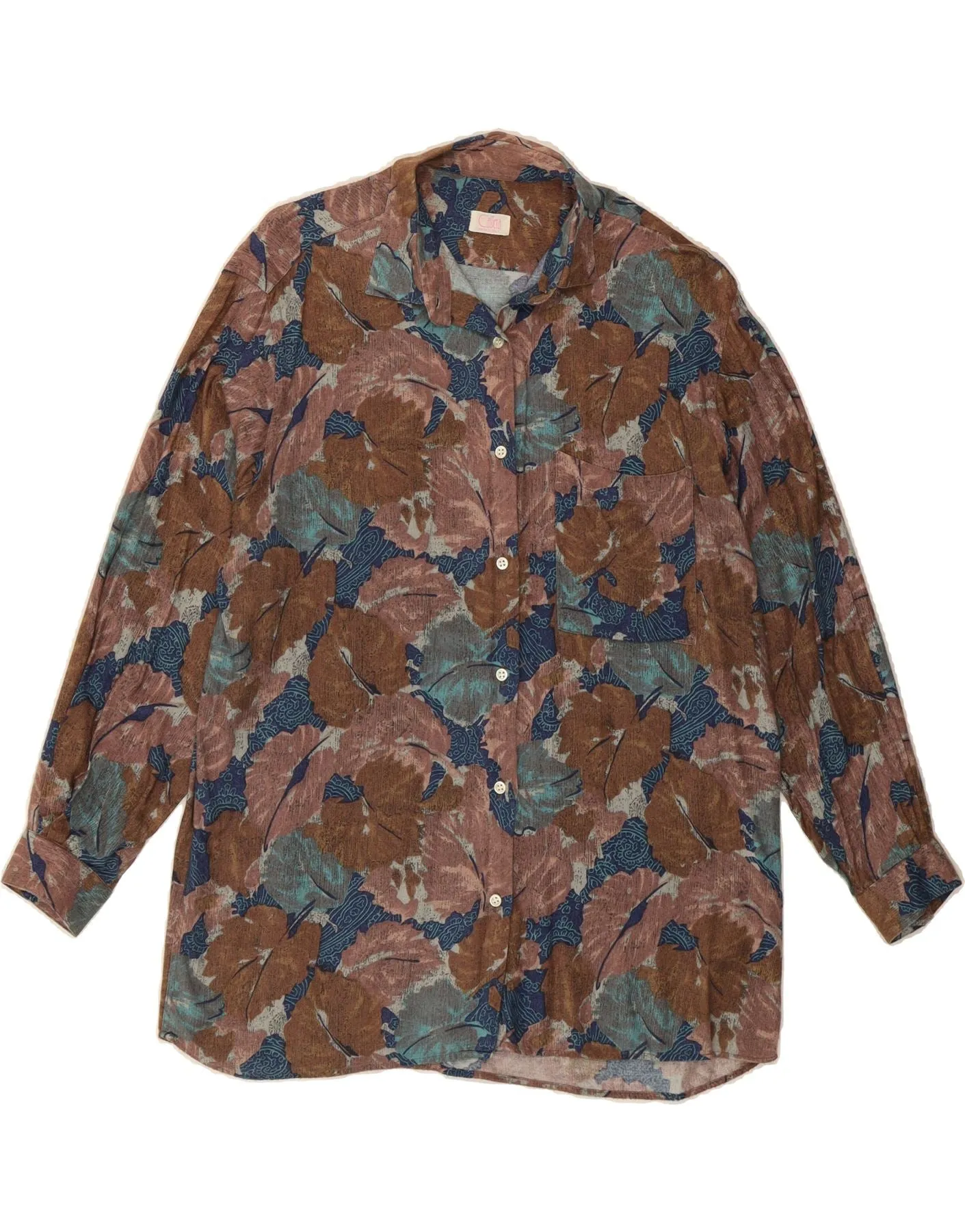 CASSERA Womens Shirt UK 20 2XL Multicoloured Floral Lightweight texture