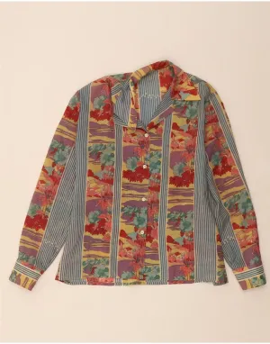 high-low hem VINTAGE Womens Shirt IT 50 XL Multicoloured Floral