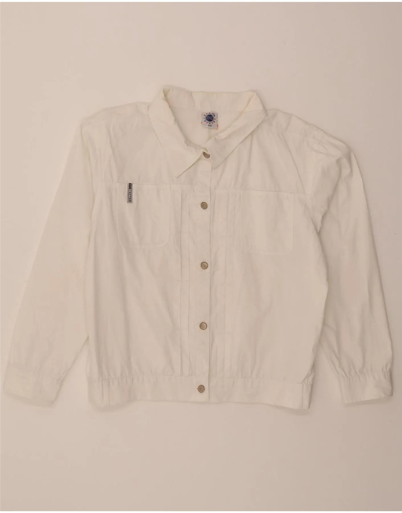 DOLCE VITA Womens Shirt IT 44 Medium White Cotton Weekend Style Non Chafe Seams