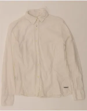 MURPHY & NYE Womens Shirt UK 12 Medium White Cotton Geometric Pattern Picnic Outfit